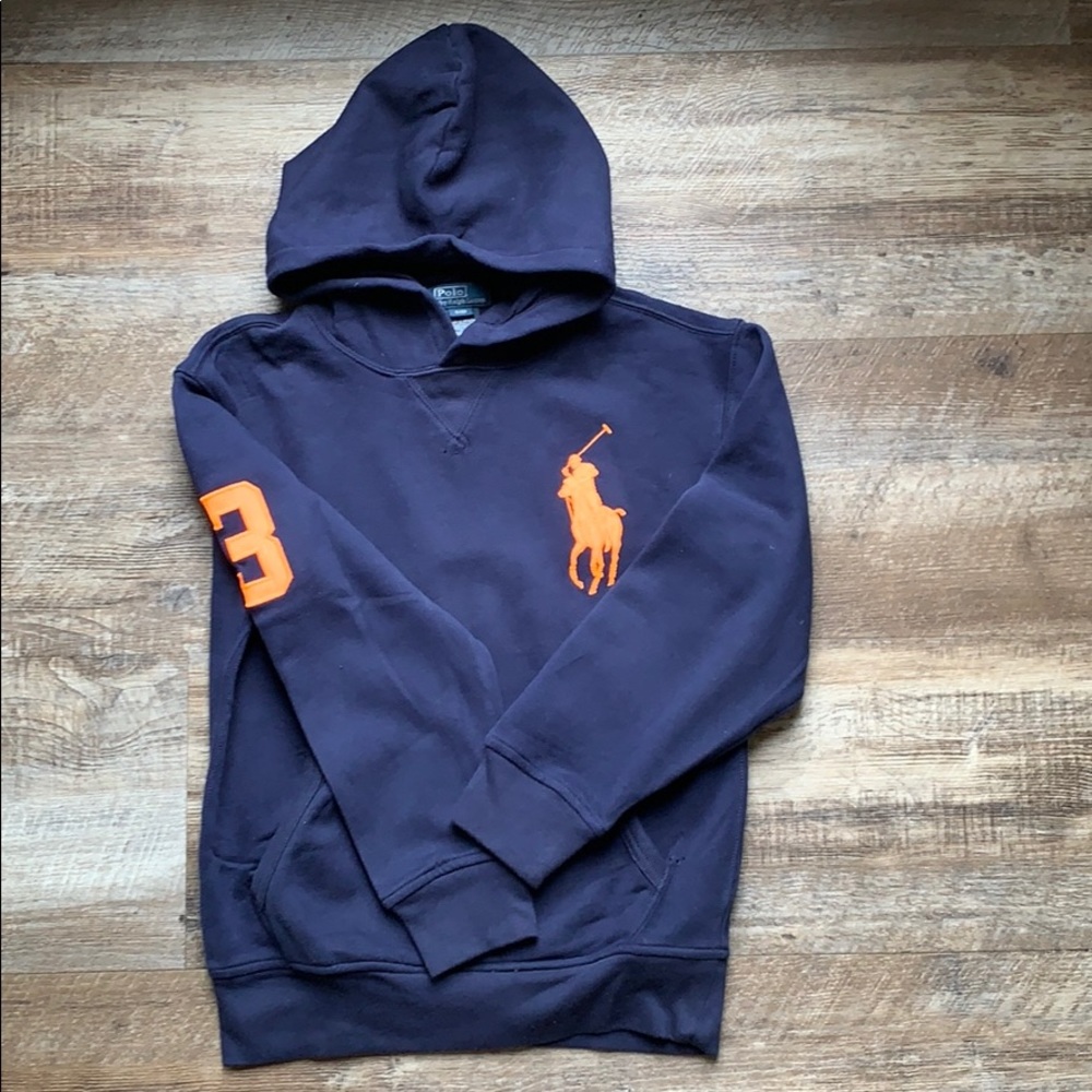 Hoodie Polo Ralph Lauren boys size S (8) navy blue